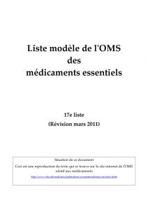 17ème liste modèle OMS  adultes version française - révisée en 2011