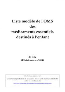 essentiel-generique-modele-liste-med-essentiels-2011-enfant-oms