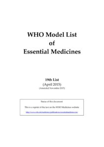19ème liste modèle OMS des médicaments essentiels (version anglaise) révisée en 2015